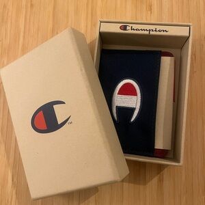 Champion Dark Blue Wallet with Red and White Logo